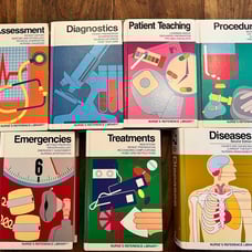 VINTAGE 80S NURSE'S REFERENCE LIBRARY 7 VOLUME SET HARDBACK SPRINGHOUSE BOOKS