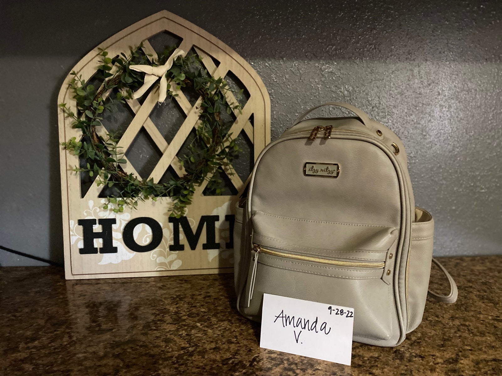 Itzy ritzy grey mini backpack diaper bag