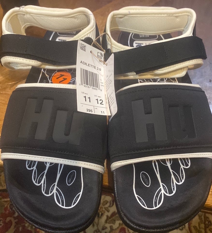 ADIDAS X HUMANRACE BY PHARRELL WILLIAMS Black Adilette 2.0 Sandals