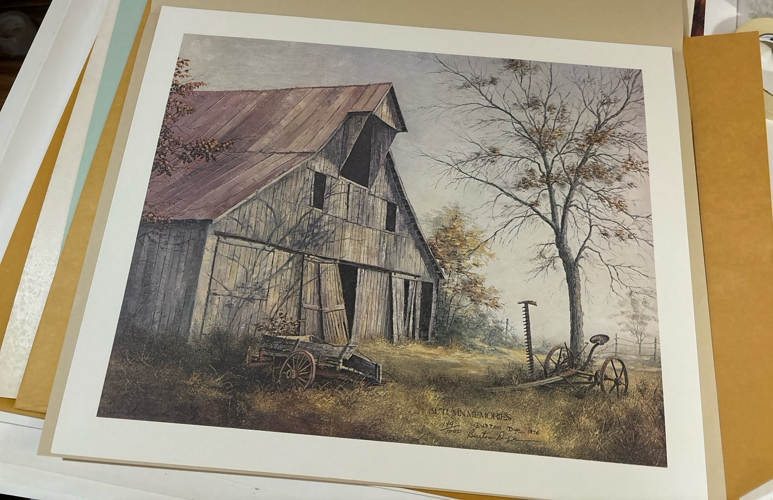 Burton Dye 1976 Autumn Memories Signed & Numbered Artist Print 149/1000