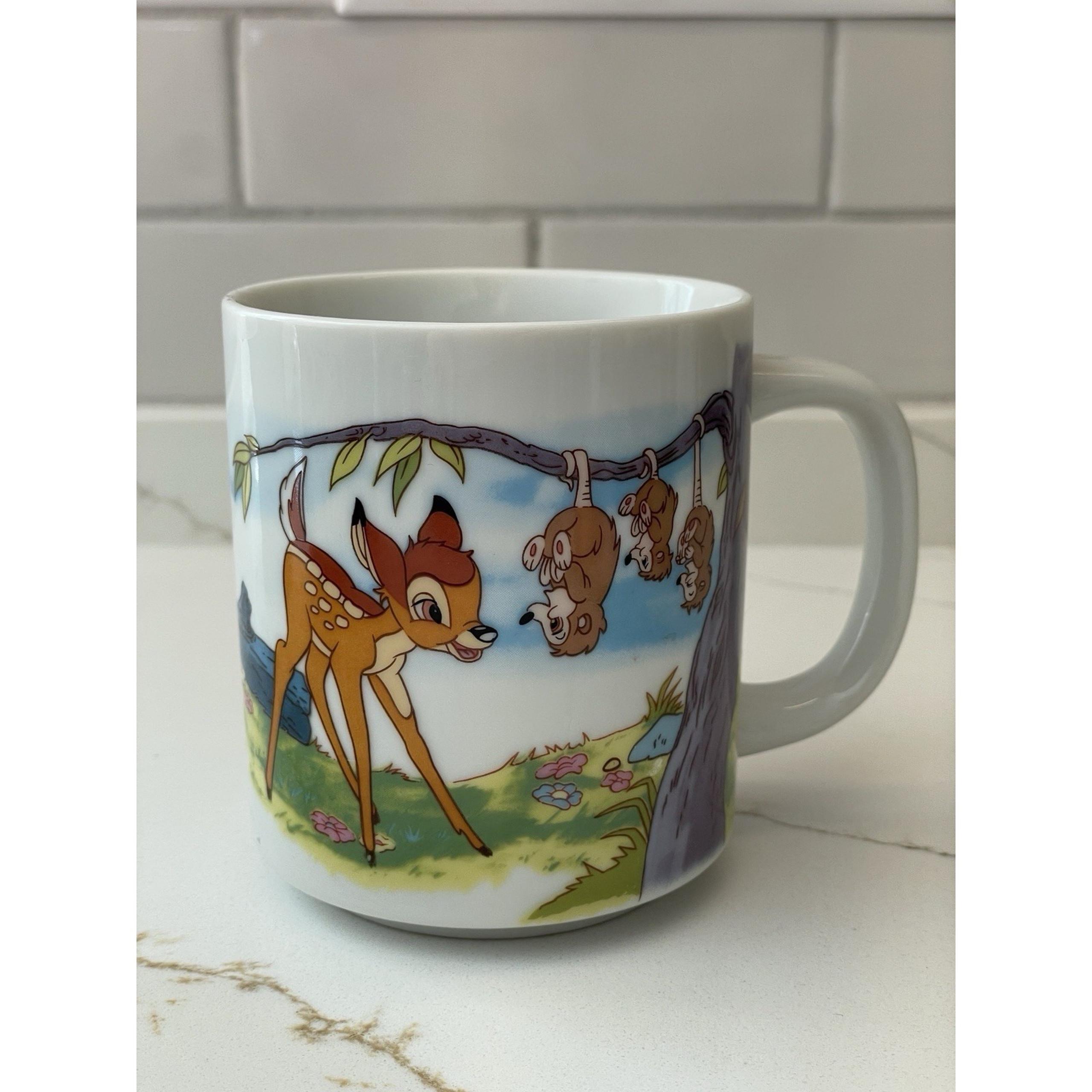 Vintage Bambi Disneyland Walt Disney World Mug Thumper Flower Japan Coffee Tea
