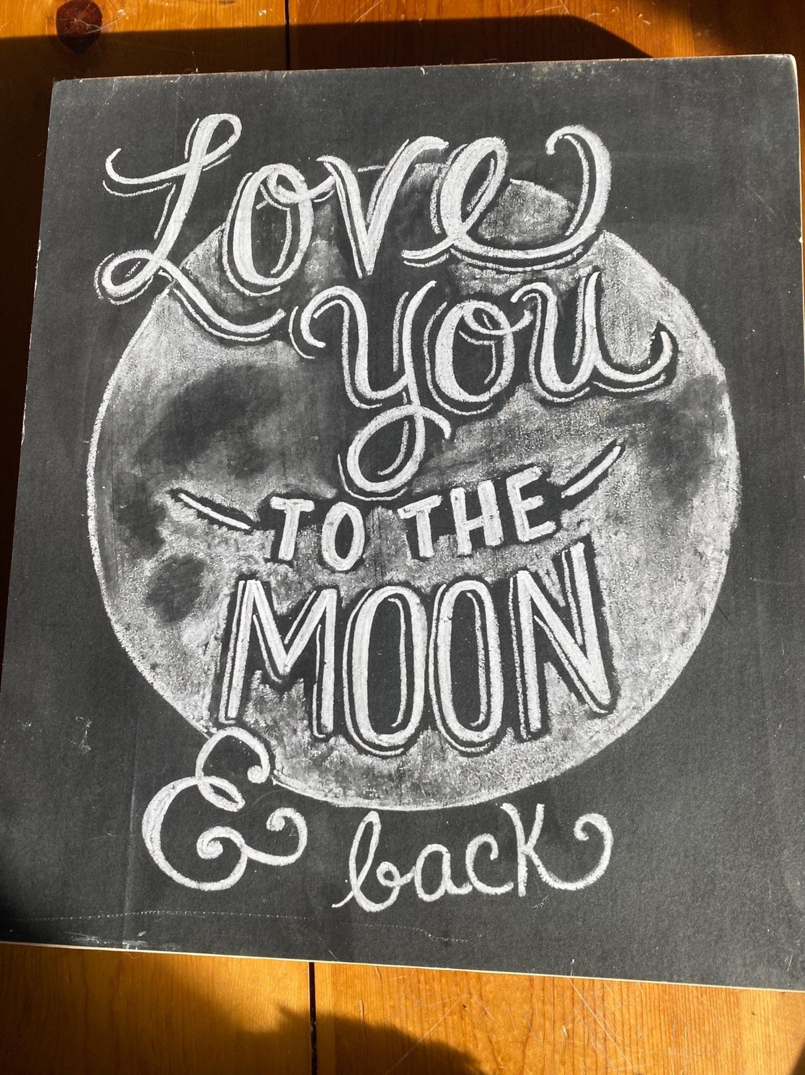 Love you to the moon and back sign