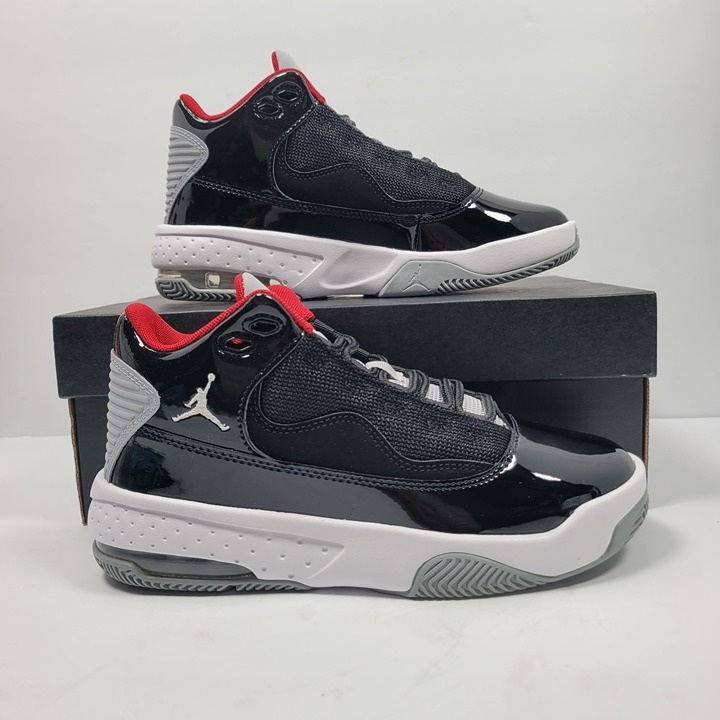 Nike Air Jordan Max Aura 2 Youth Black Wolf Grey Red Shoes CN8094-006 US Size 4Y
