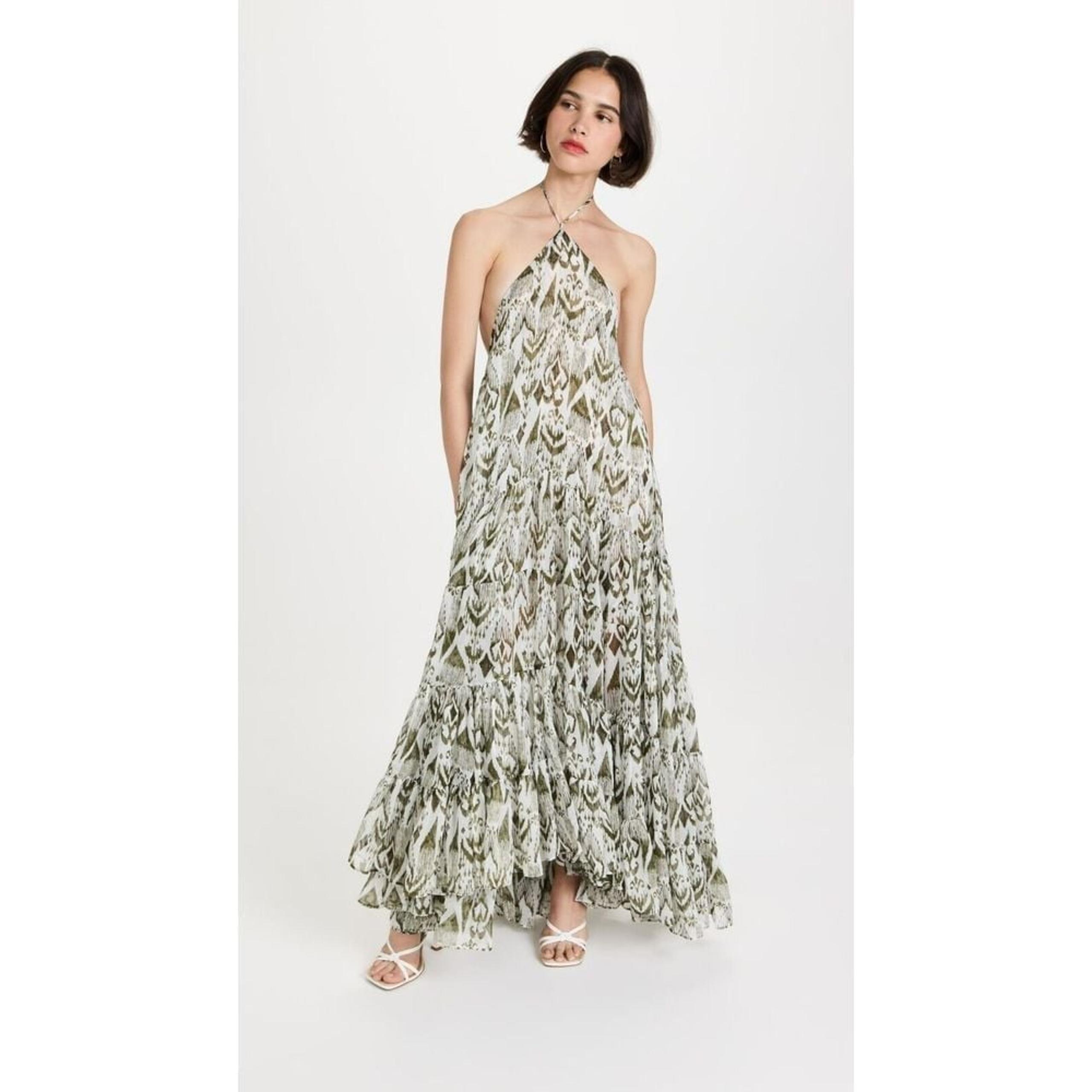 Misa Los Angeles Womens Andromeda Dress Halter Neckline Spring Ikat Size Large