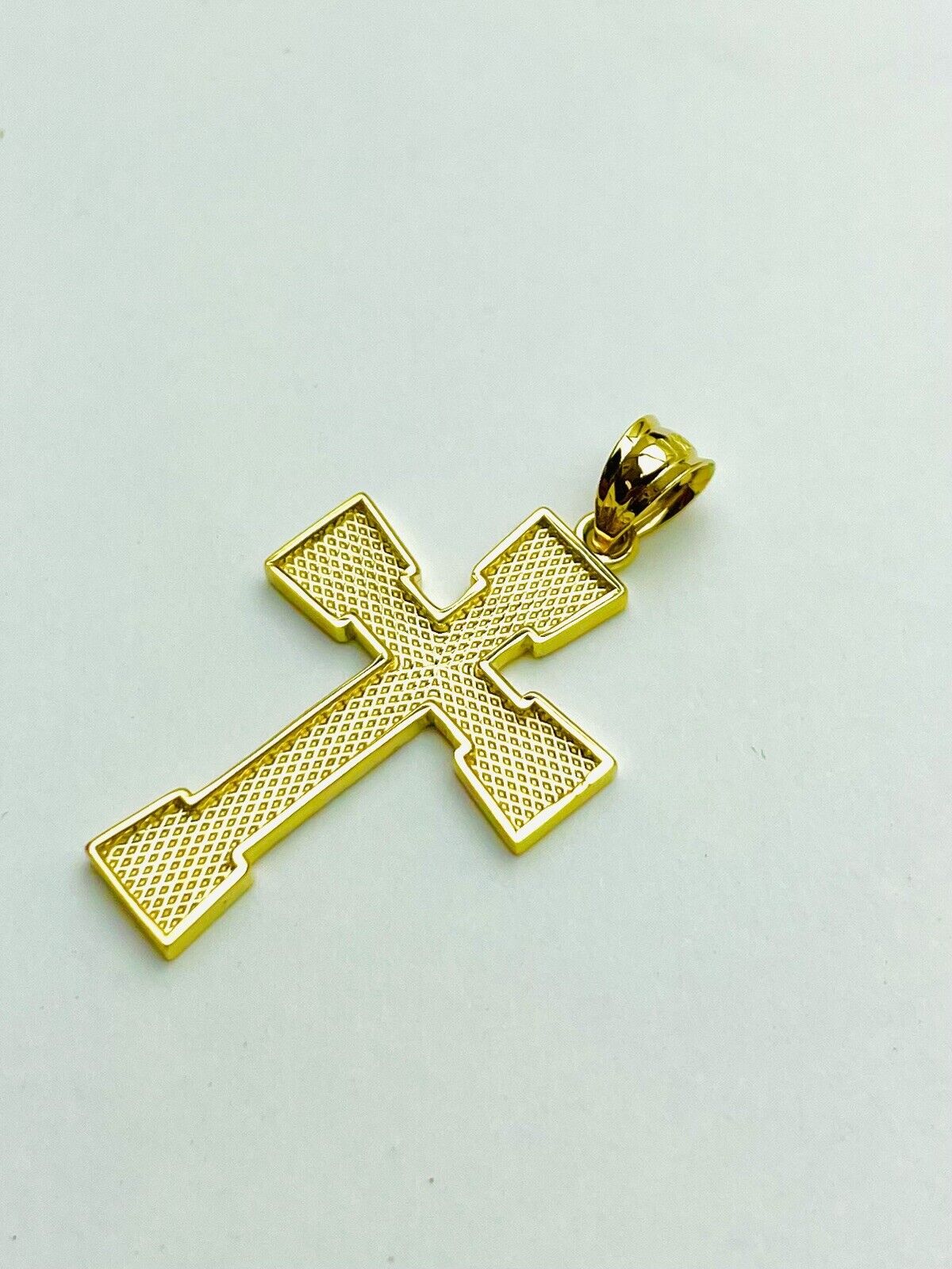 14K gold Greek Pattern Cross Pendant