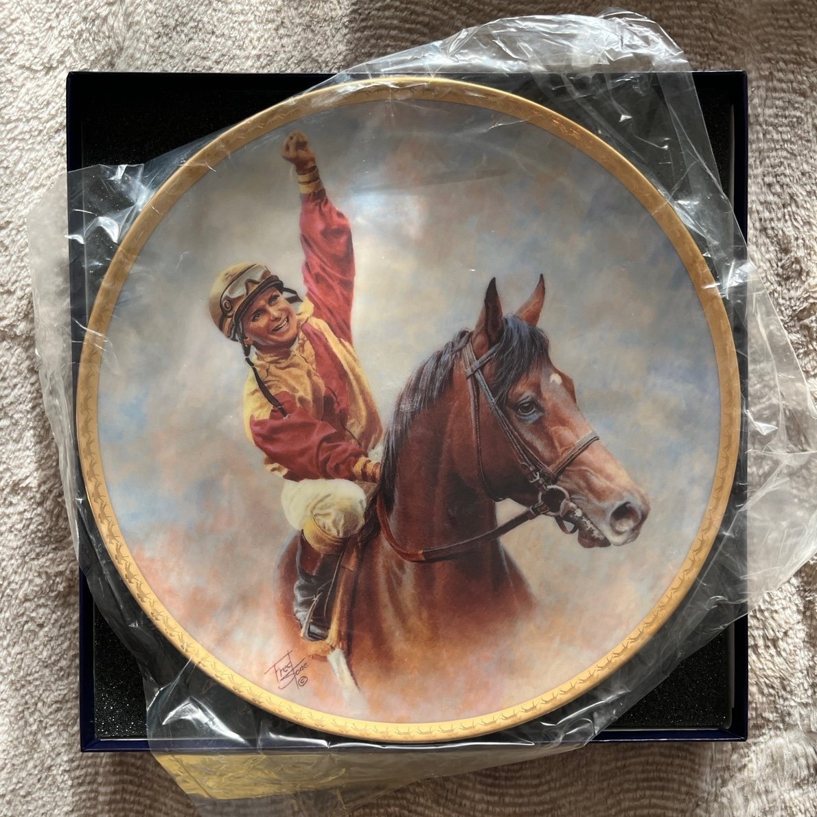 “Julie Krone/Colonial Affair” American Artists Fred Stone Plate limited edition