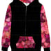 Alcohol Ink Hearts Zip-Up Hoodie 1X
