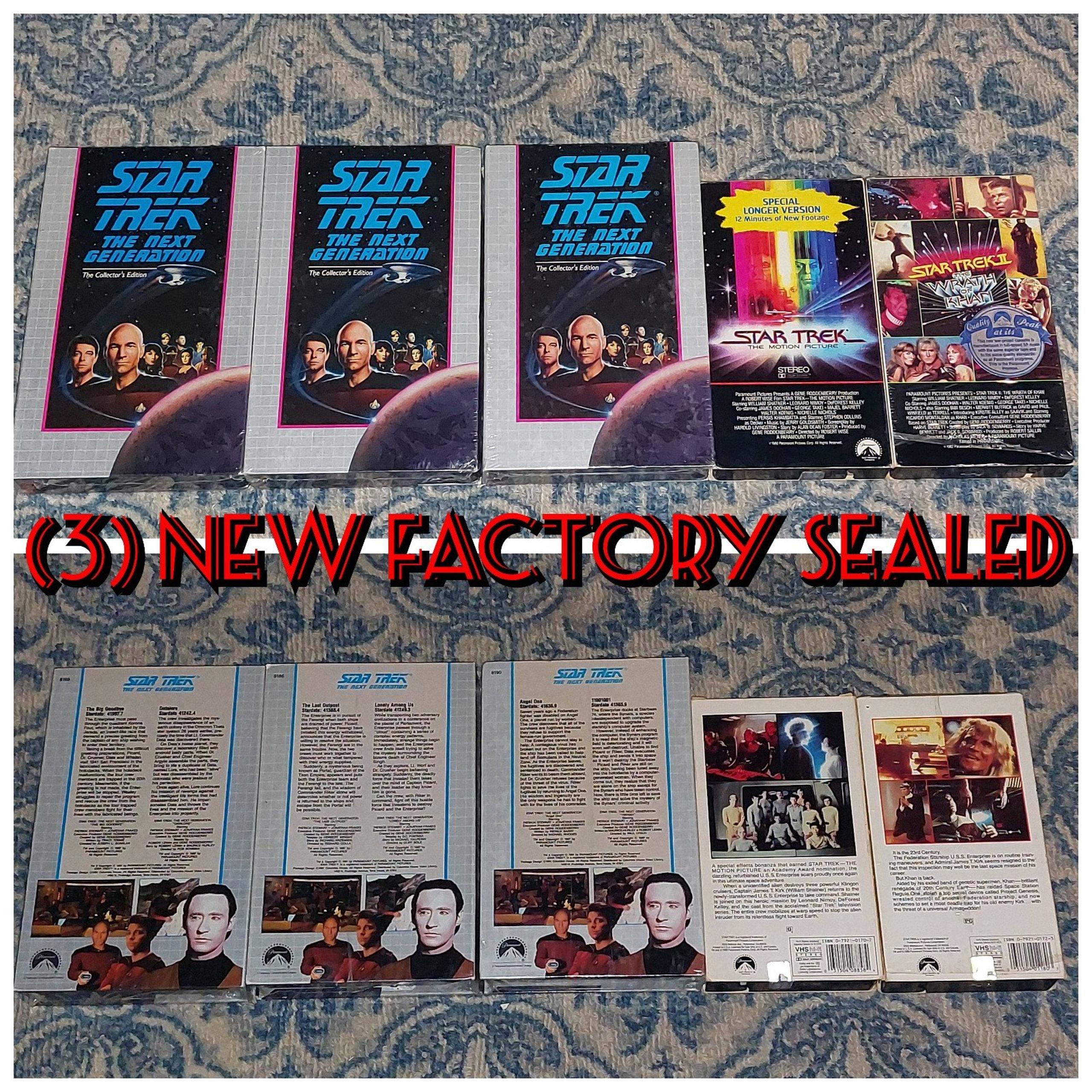 Lot of (5) Vintage Star Trek VHS Tapes (3) Factory Sealed New (2) 1980's Release
