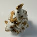 Vintage Ceramic Snow Covered Tealight White Gold Christmas Trees Set / Pair.