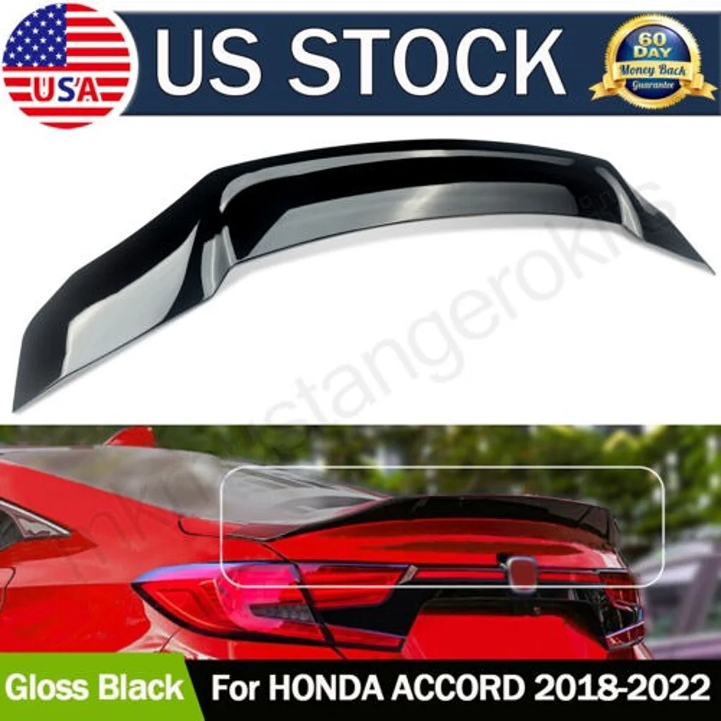18-2022 HONDA ACCORD JDM STYLE HIGH KICK GLOSSY BLACK DUCKBILL TRUNK SPOILER