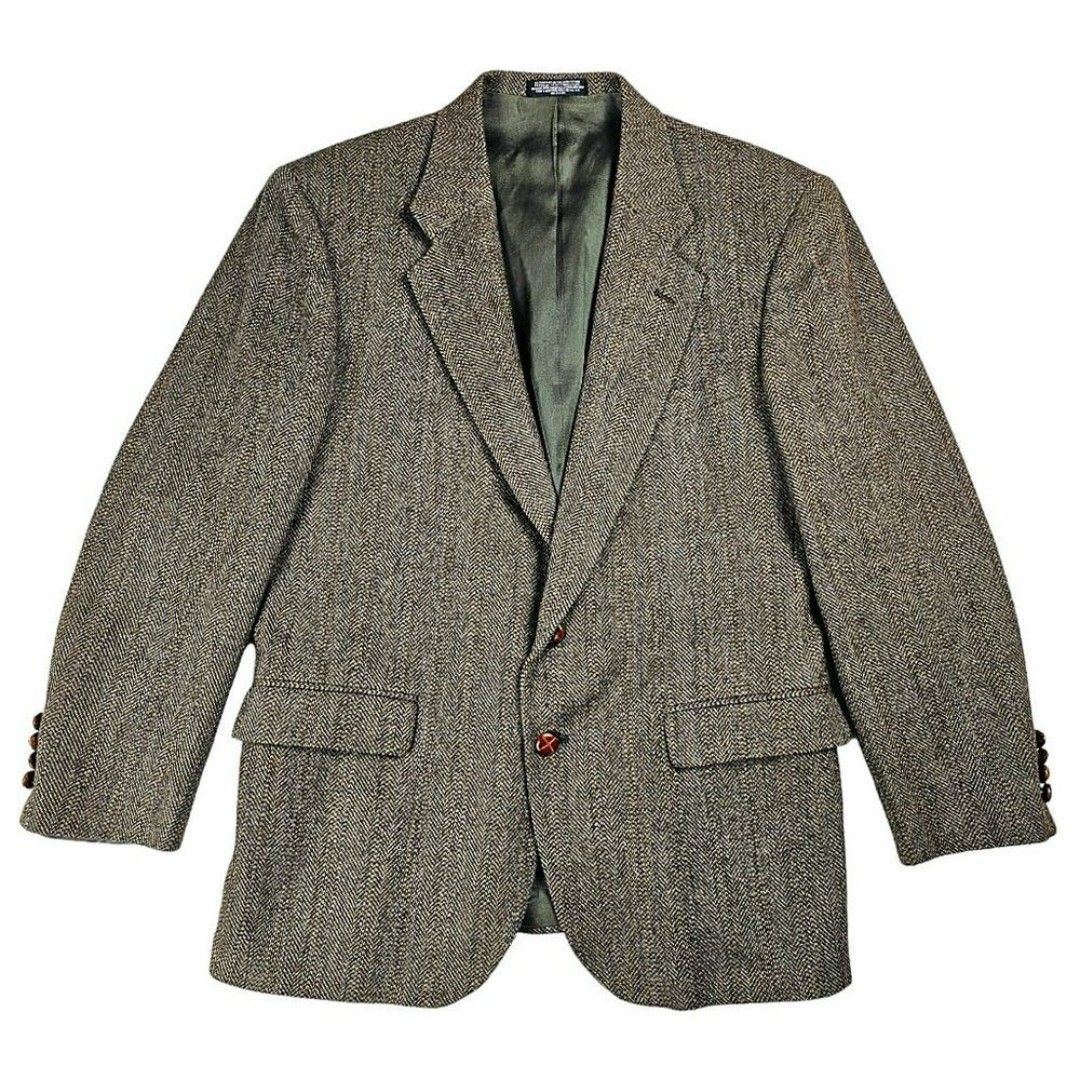NWOT Woolrich Men's 2 Button Suit Jacket Blazer Wool 42R Black Brown Blue Tweed