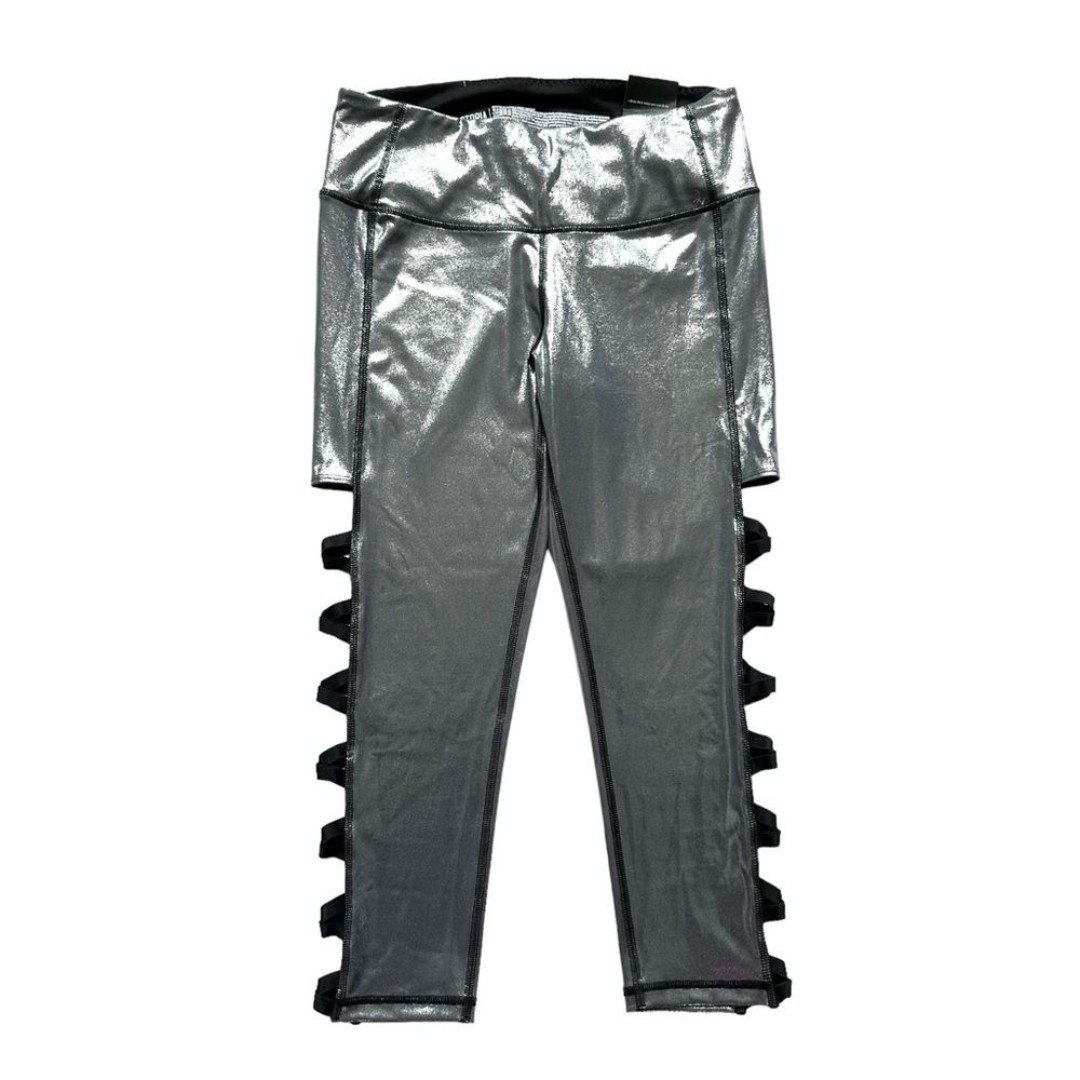 Victoria's Secret Sport Silver Metallic Cropped Athletic Capri Leggings