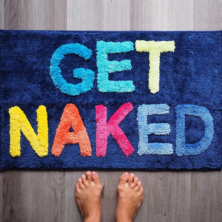 Bath Bathroom Rugs Blue Rainbow Multicolor