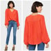 FREE PEOPLE Check On It Wrap Top Orange Flame Color