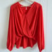 FREE PEOPLE Check On It Wrap Top Orange Flame Color