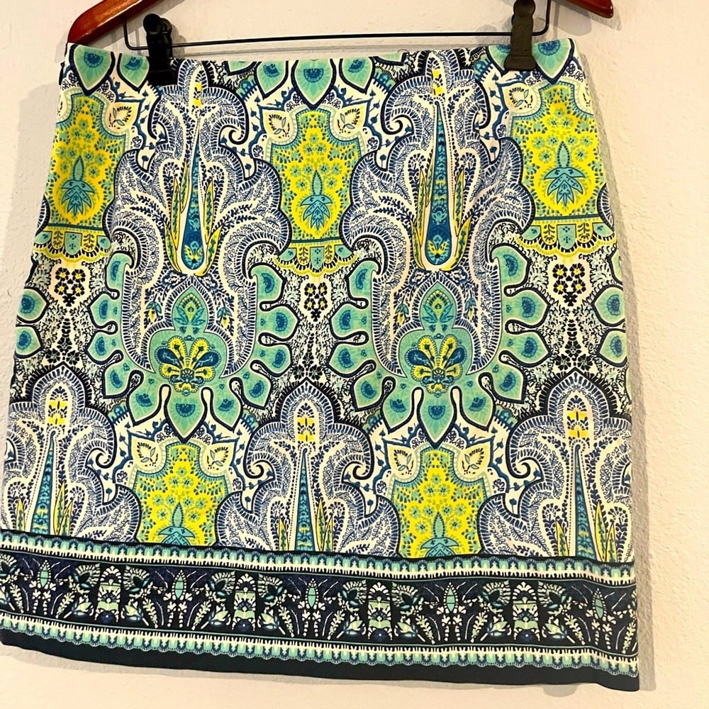 Talbots Mykonos paisley print A-line skirt