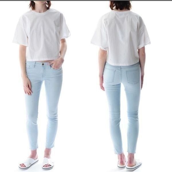 Frame me skinny de Jeanne echo park size 27 cropped designer jeans