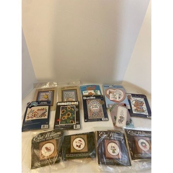 Summer Crafts Cross Vintage stitch lot Bucilla, Disney, Dimensions, Sunset, & F