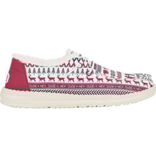Hey Dude Wendy Women's 10 White Holiday Cheers Christmas Shoes Loafers Fur Lined