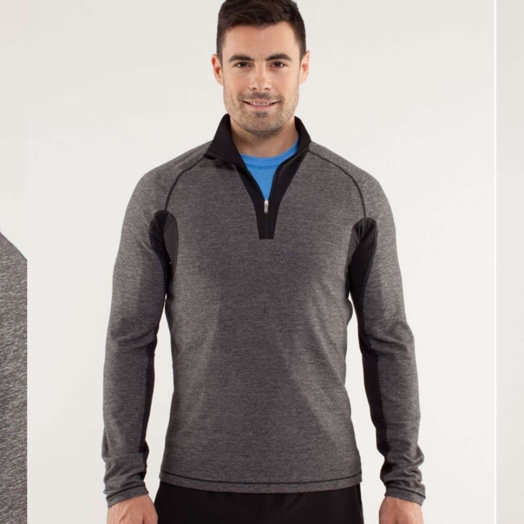 Lululemon Lululemon Blaze 1/2 Zip Heathered Black Small Long Sleeve