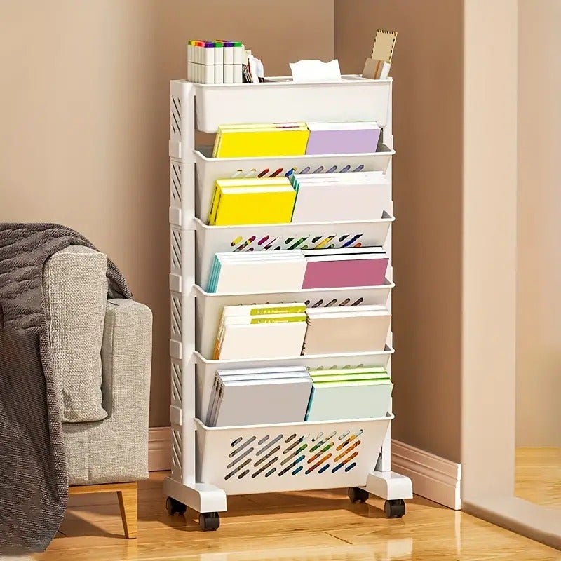 1pc Movable Classroom Tableside Bookshelf