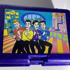 The Wiggles 2000 Plastic Purple Lunch Box Only - No Thermos. Rare, Vintage
