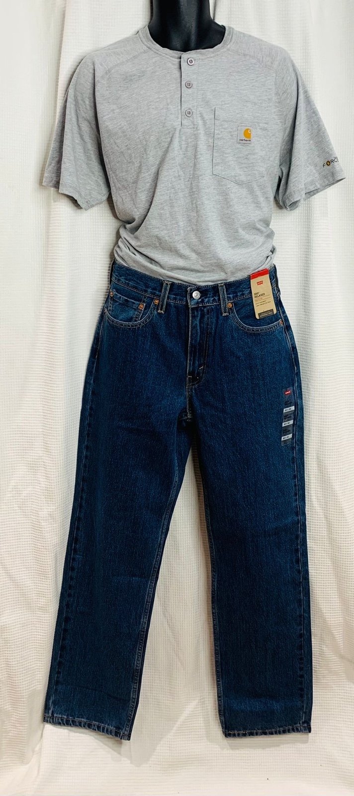 Levi's men's jeans and Carhartt shirt