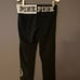 VS PINK YOGA LEGGINGS BLACK WHITE COLORBLOCK DOG PUP CREST BLING LOGO HTF MEDIUM
