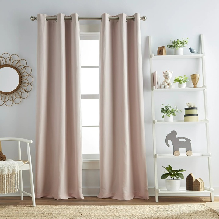 Dream Factory Harper Set of 2 Window Curtain Panels, Pink, 37 X 63