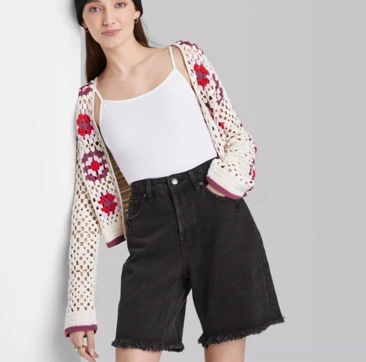 Wild Fable Black High Rise Bermuda Shorts, 00/24