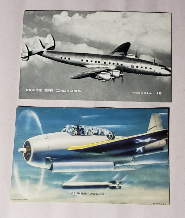 2- 1955 B&W Mutoscope Litho Postcards