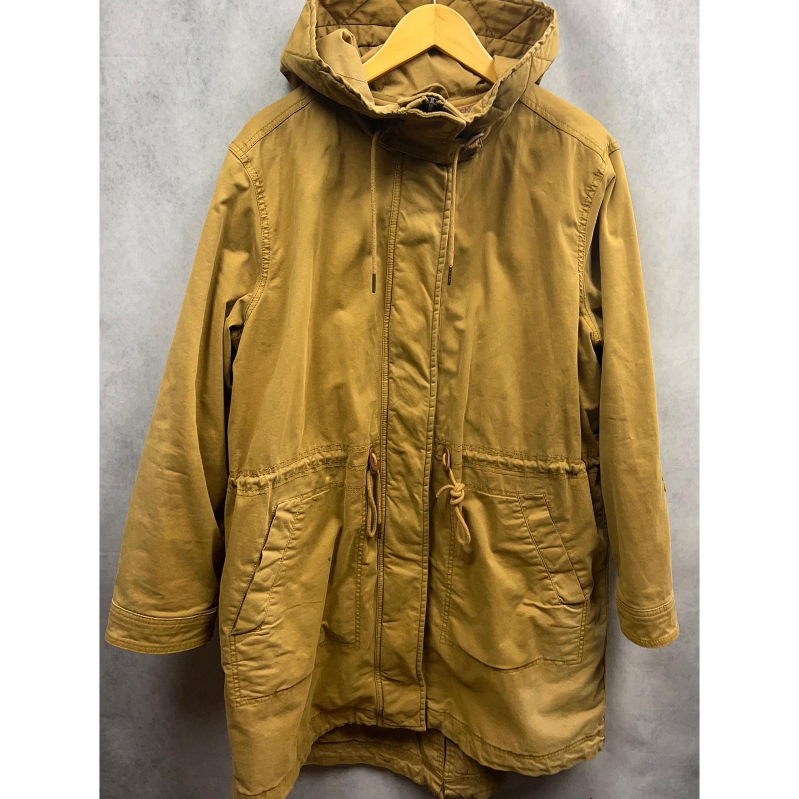 Gap Womens Veste Military Parka Size XL Removable Lining Fishtail Jacket Hooded