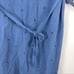 NEW Wrap London Blue Embroidered Boho Linen Blend 3/4 Sleeve Midi Dress Size 2