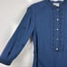 NEW Wrap London Blue Embroidered Boho Linen Blend 3/4 Sleeve Midi Dress Size 2