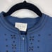 NEW Wrap London Blue Embroidered Boho Linen Blend 3/4 Sleeve Midi Dress Size 2