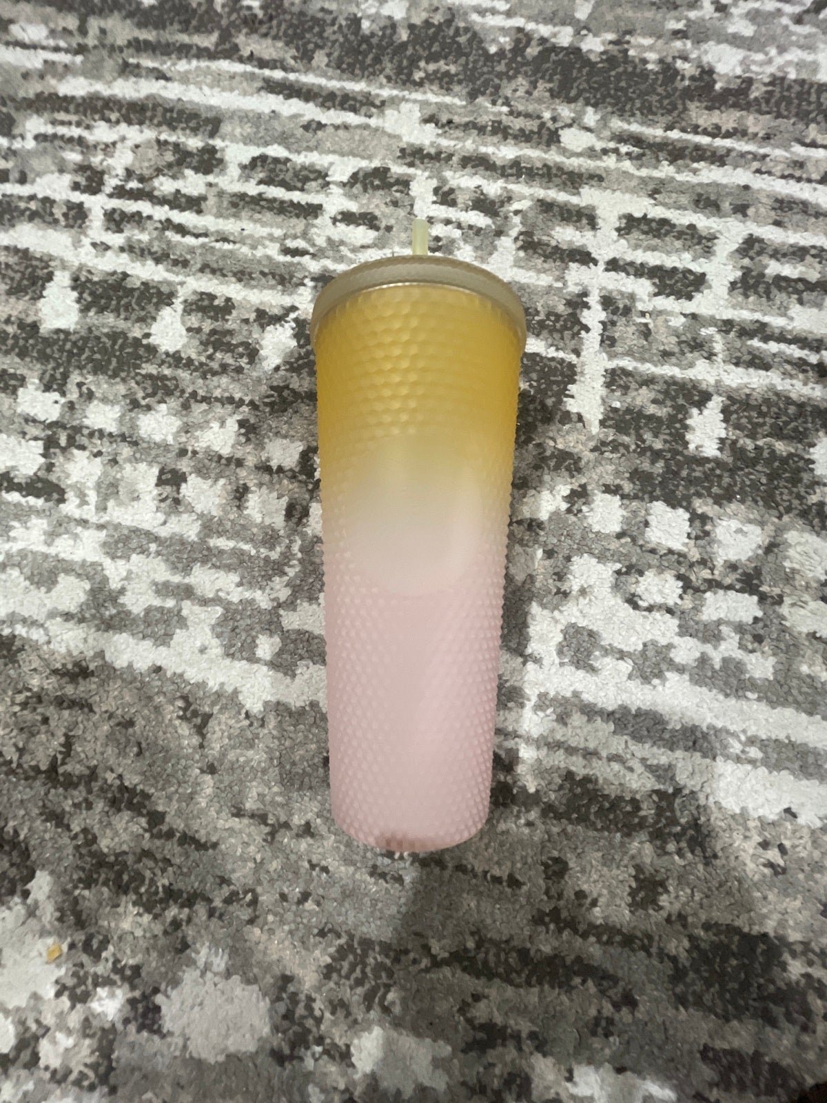 Starbucks overseas Pink Yellow ombré studded tumbler Venti