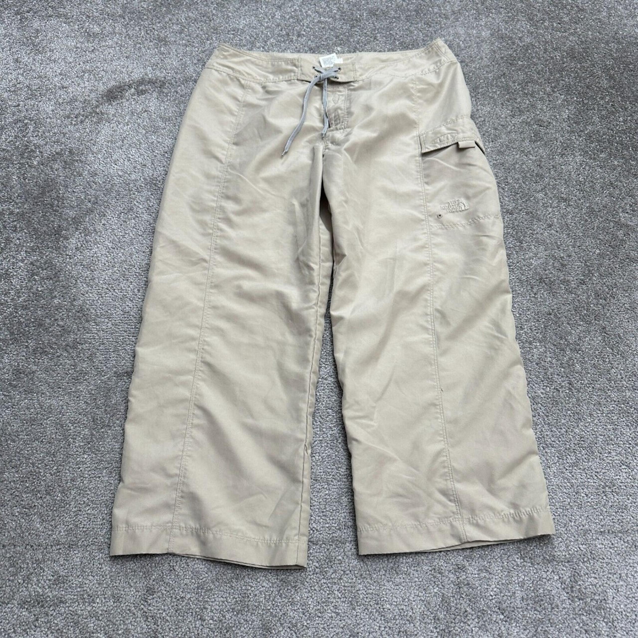 The North Face Cropped Pants Womens 12 Beige Straight Leg Outdoor Hiking 34x23