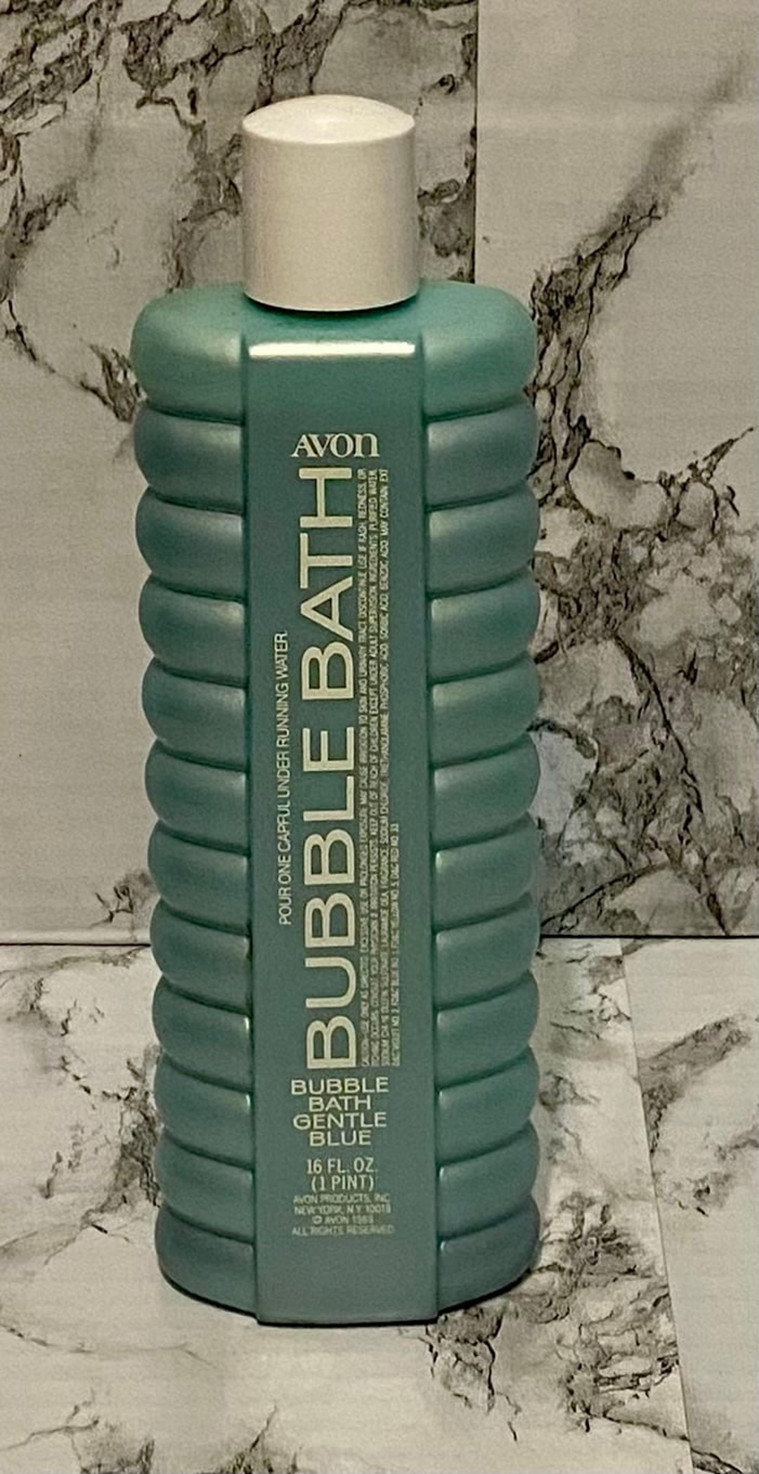 Vintage 1989 Avon Gentle Blue Bubble Bath Wash 16 oz NEW Sealed Excellent!