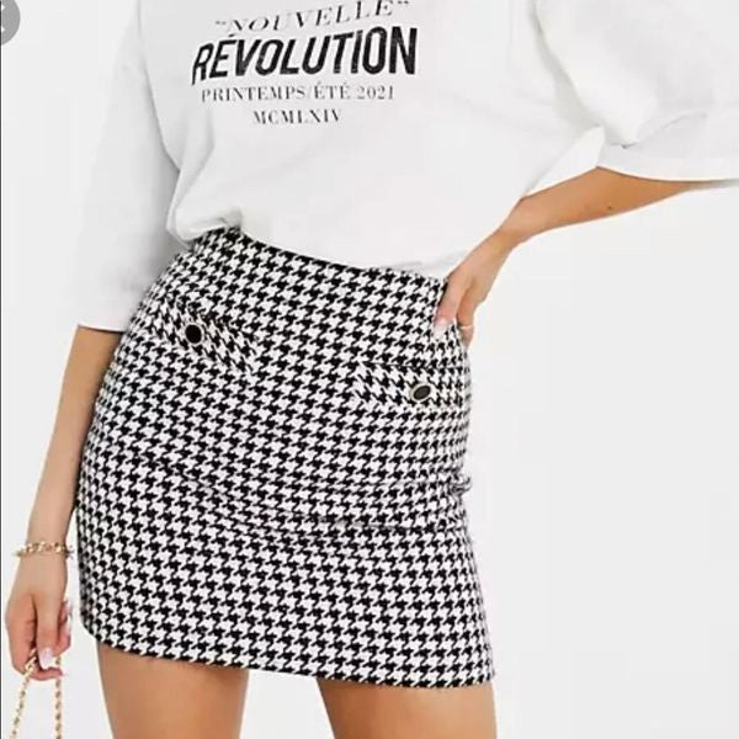 ASOS Miss Selfridge Houndstooth Mini Skirt Sz US 4 NWT