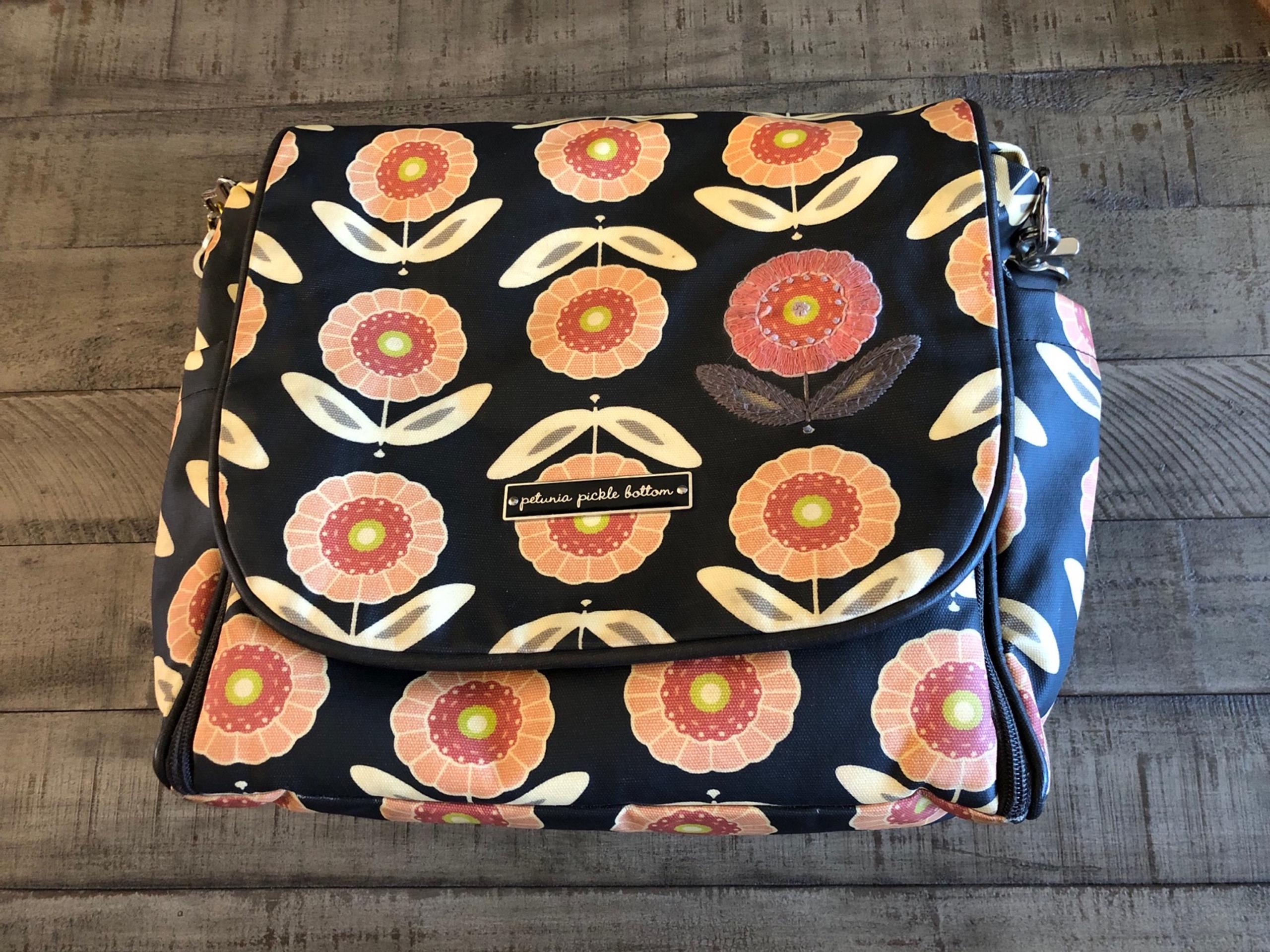 Petunia Pickle Bottom Glazed Boxy Diaper Bag Happiness in Hamburg Flowers $199
