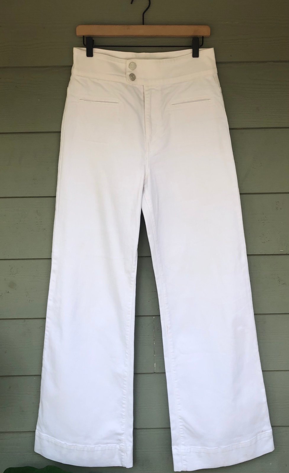 Frame White Denim Jeans Le Hardy Wide 29 8 Cotton