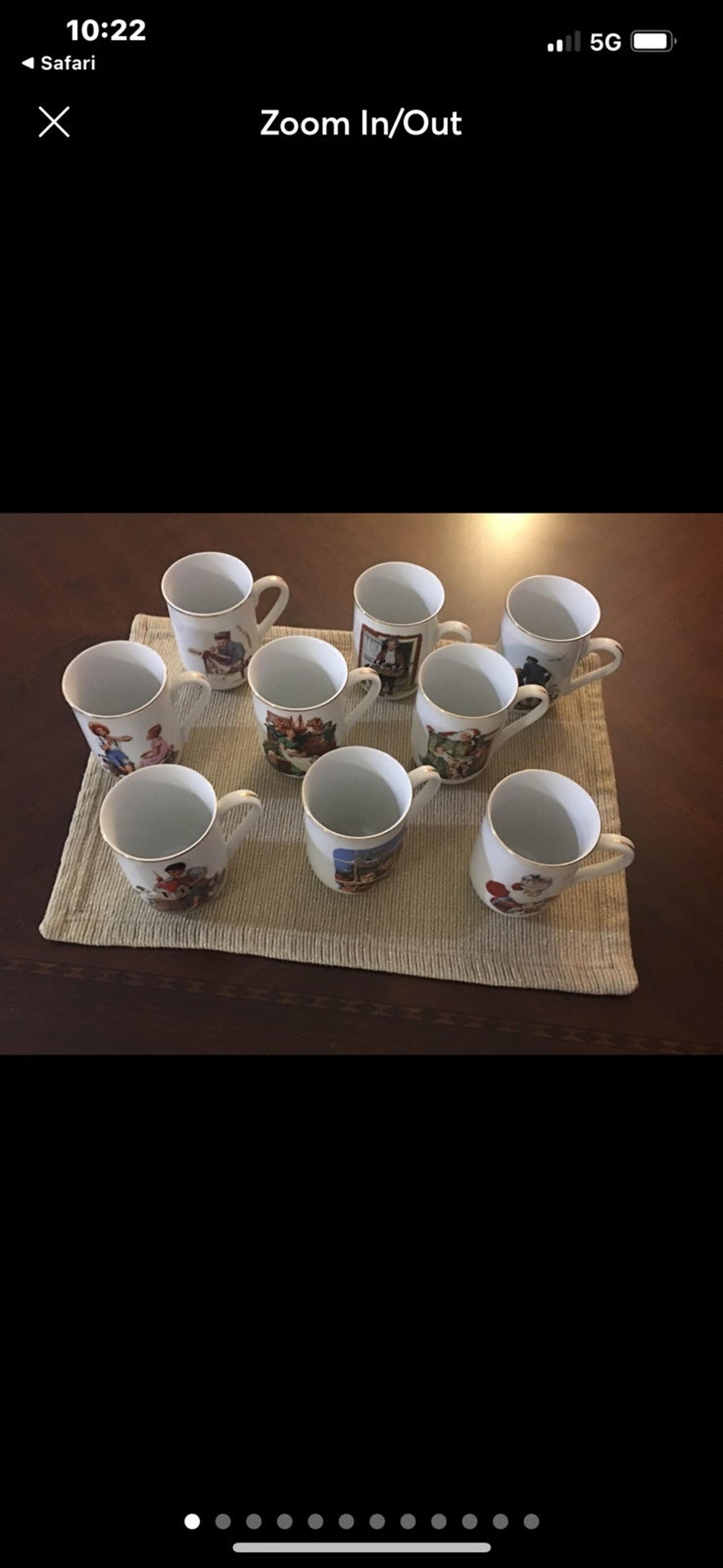 Norman Rockwell Mugs Porcelain 24K rims