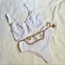 NEW Revolve Maiyo White Crochet Bikini w Gold Belt