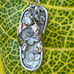 Vtg Maui Divers sterling silver Slip flip flop plumeria flower pendant necklace