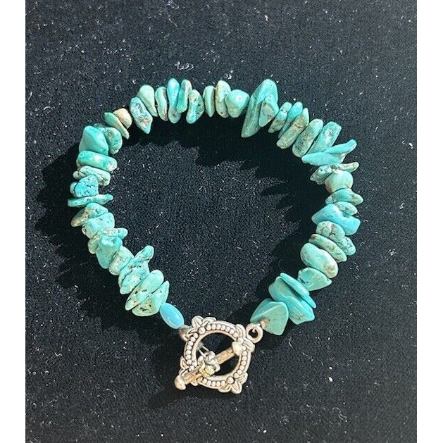 Vintage Native American Navajo Handcrafted Chunky Turquoise Nugget Bracelet