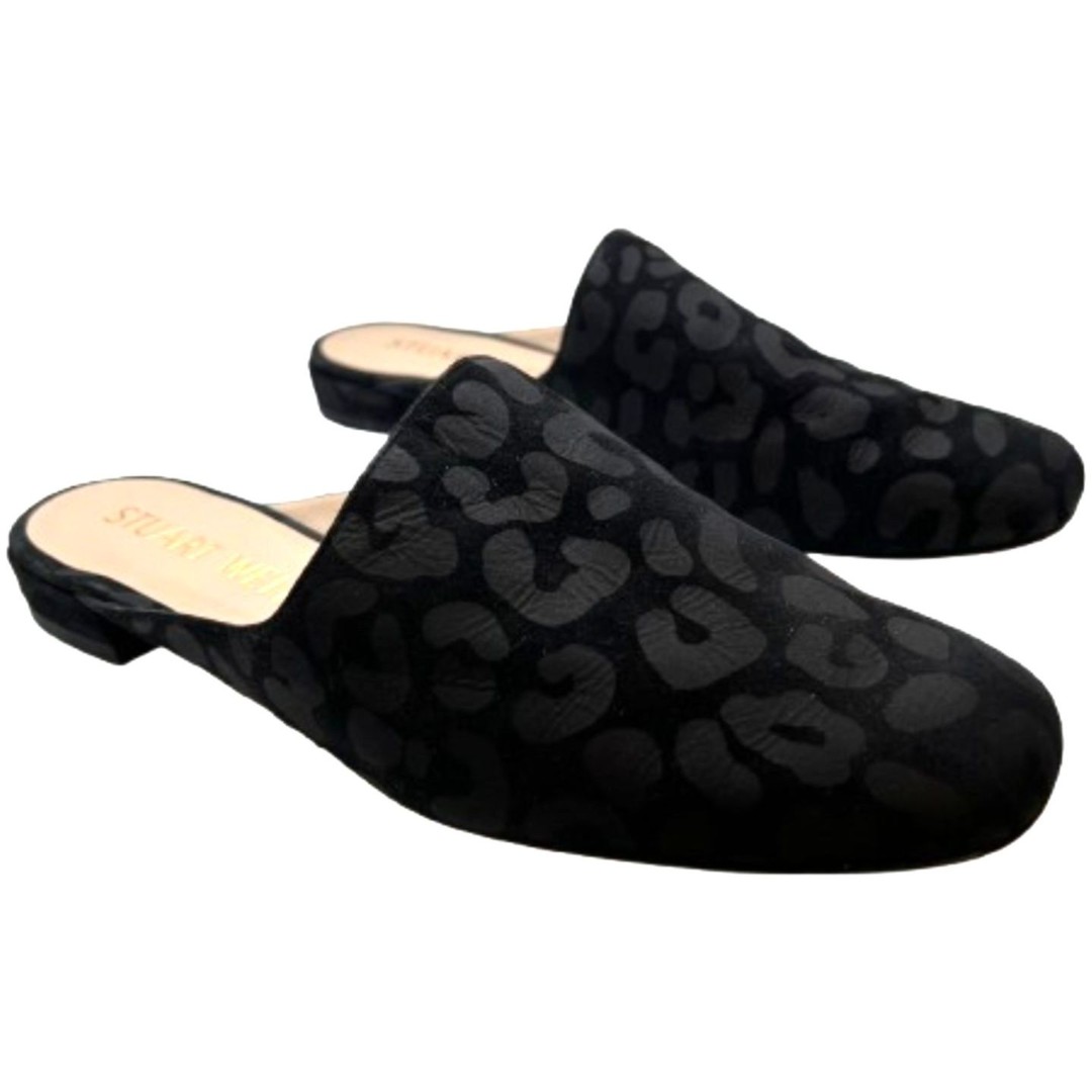 Stuart Weitzman Mulearky Leopard Velvet Jacquard Mules - 6.5B -398