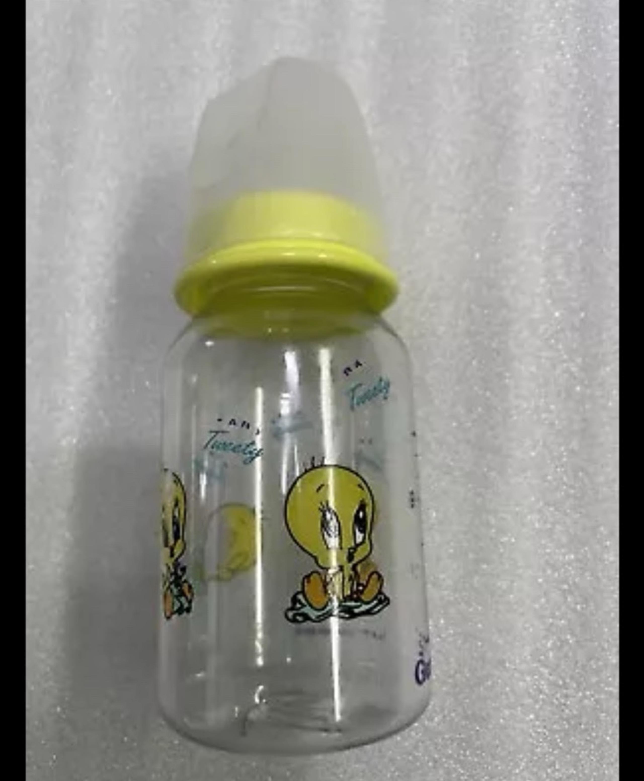 Gerber Baby Bottle Warner Bros Looney Tunes Vintage 1985 Baby Tweety Yellow Deco