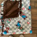 Mario & Luigi no sew blanket. It has chocolate on the back. 72 x 60, 2 yards