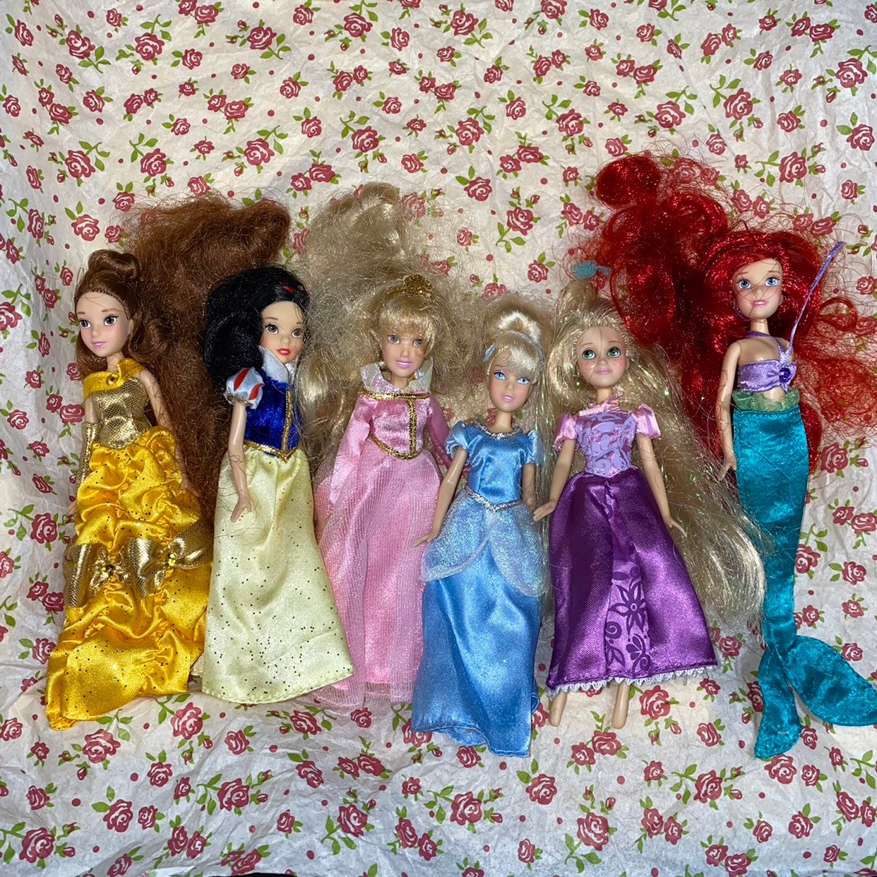 Disney Store Princess Lot of 6 Mini 6 Dolls