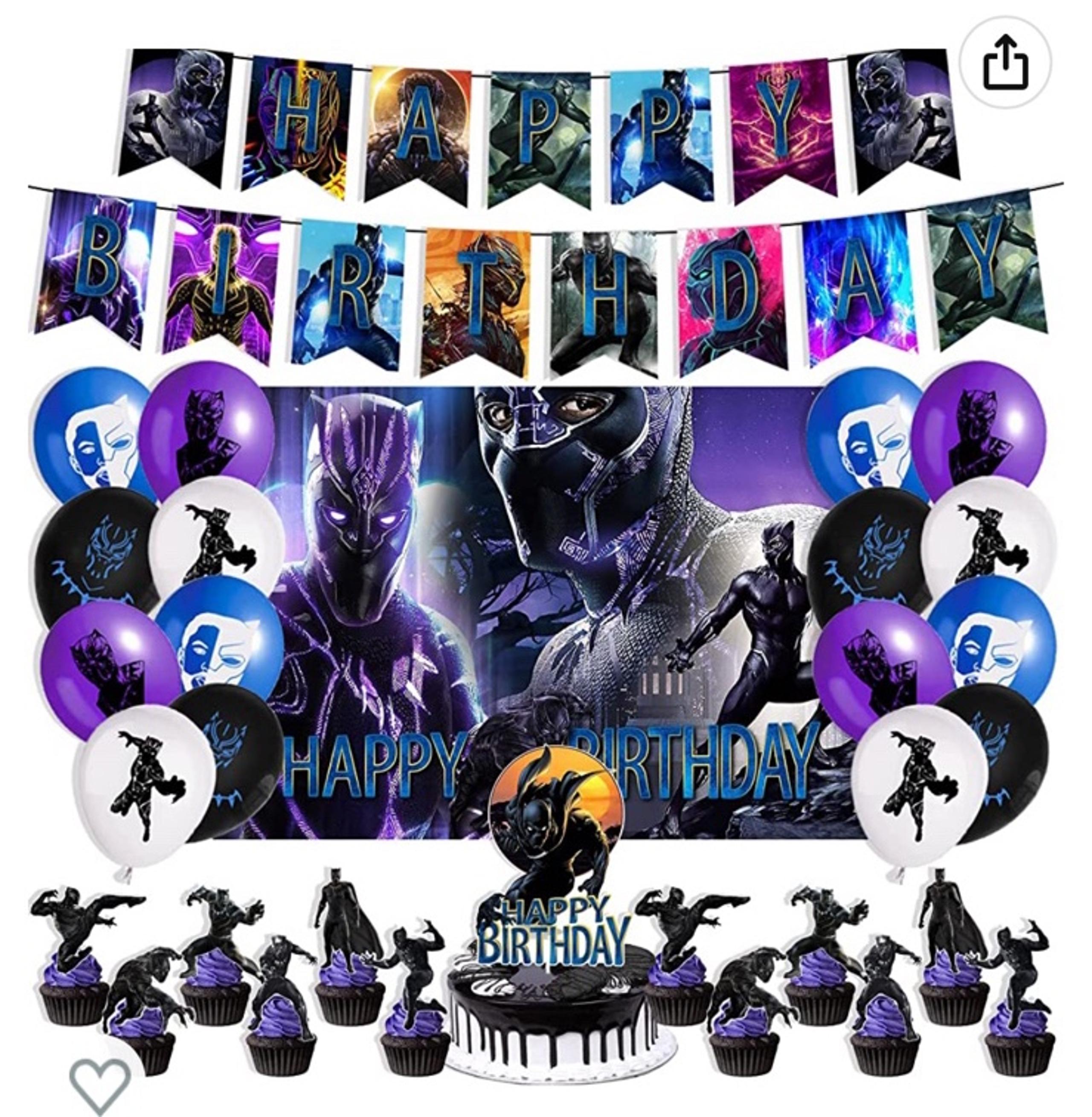 Black panther marvel Birthday Party Supplies, Birthday Party Decorations Set